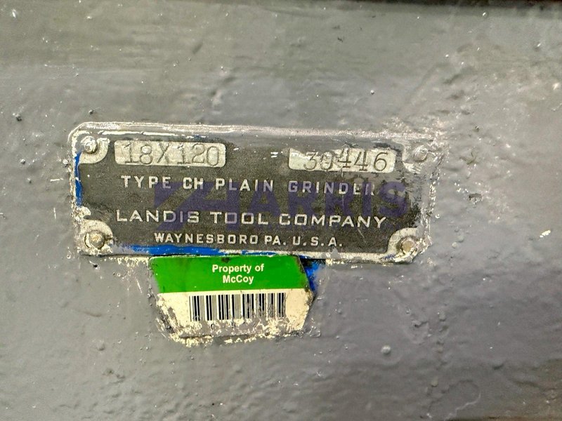 18” x 120” Landis Plain Cylindrical Grinder, type CH