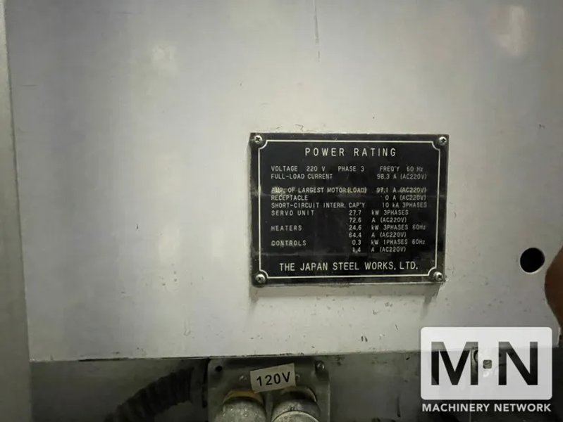 385 TON 23.2 OZ JSW MODEL J385ELII ELECTRIC INJECTION MOLDING MACHINE MFG 2005