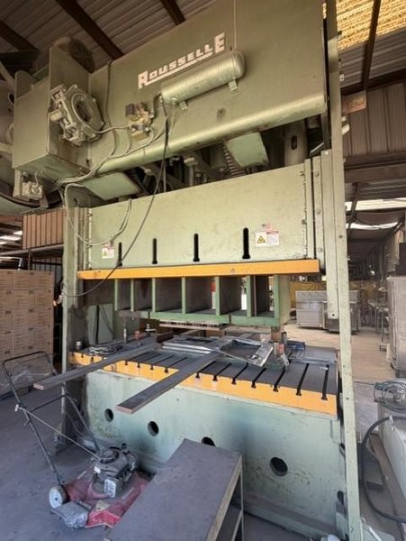 300 TON ROUSSELLE S2-300-100-42 STRAIGHT SIDE PRESS. STOCK # 1087726