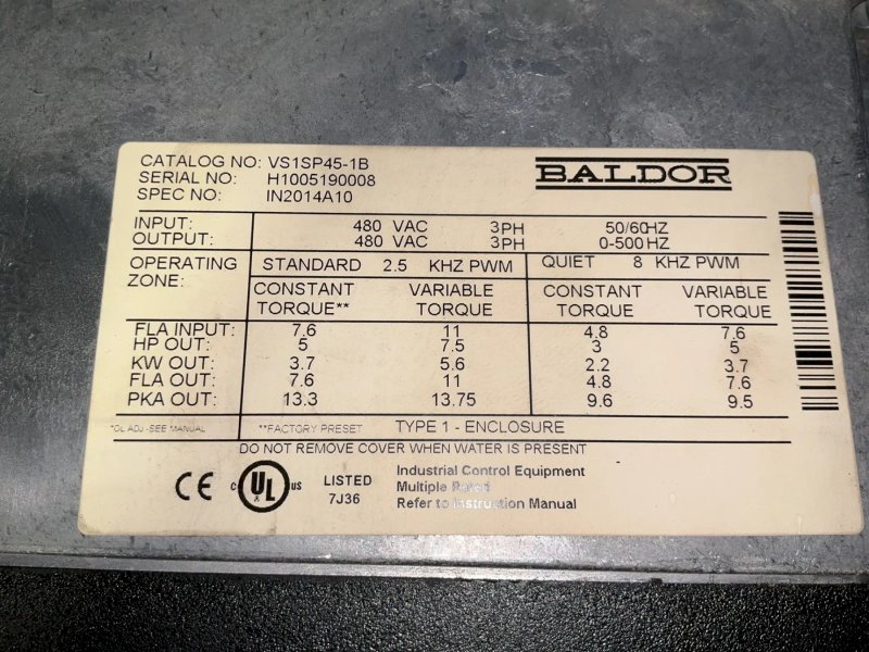 Baldor  H2 Inverter  - Vs1sp45-1b