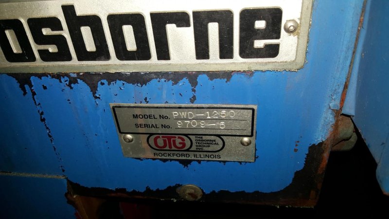 50 Gallon PWD-1250 Osborne Inline Parts Washer