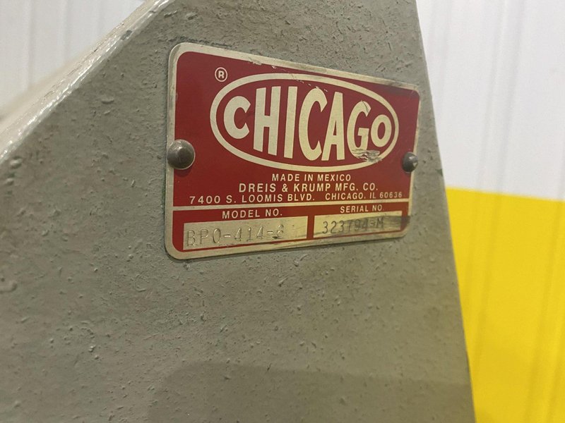 48" X 14 GA CHICAGO DREIS &amp; KRUMP MODEL #BPO-414-6 BOX &amp; PAN FINGER BRAKE: STOCK #19836