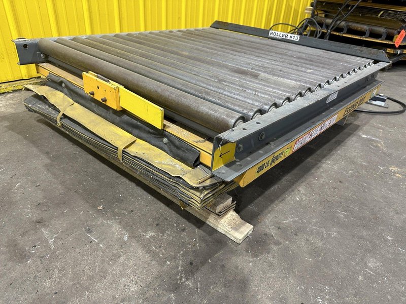 4,000 LBS X 60" X 48" ECONO LIFT HYDRAULIC SCISSOR LIFT TABLE WITH ROLLER CONVEYOR TOP, 115 VOLT: STOCK #20962