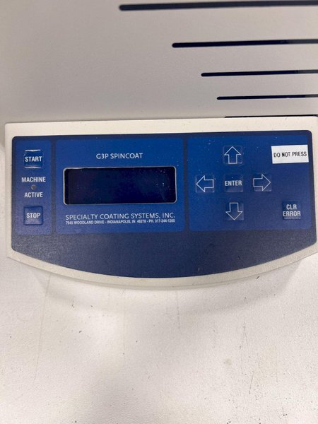 SPECIALTY COATINGS SPINCOAT G3P-8 PHOTORESIST COATER USED