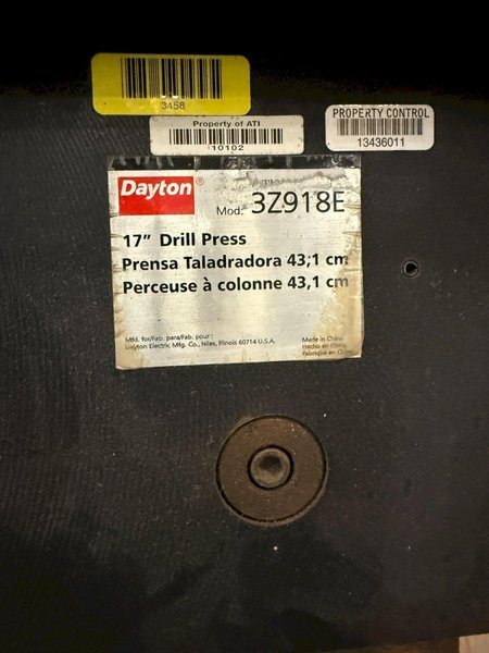 DAYTON 3Z19E 17″ DRILL PRESS USED