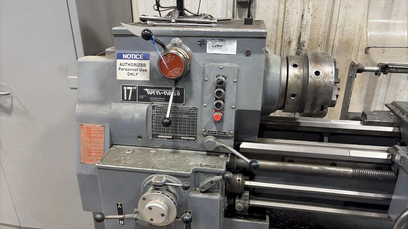 1 - PREOWNED SOUTHBEND TURNNADO 17" X 80" LATHE, S/N: 75GJ653