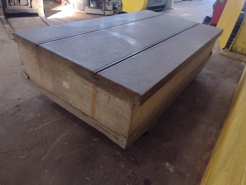 108" X 60" X 18 GREY GRANITE 2 LIP T-SLOTTED SURFACE PLATE: STOCK 17377