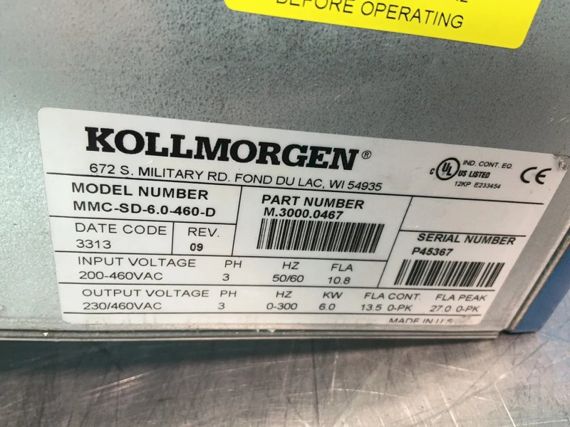 Kollmorgen  Servo Drive  - Mmc-sd-6.0-460-d