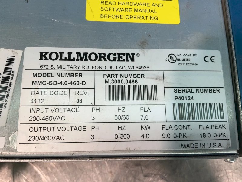 Kollmorgen  Servo Drive  - Mmc-sd-4.0-460-d