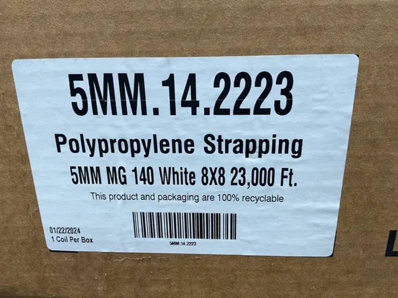 23000 Ft, 5 Mm  Polypropylene Strapping - 5mm.14.2223