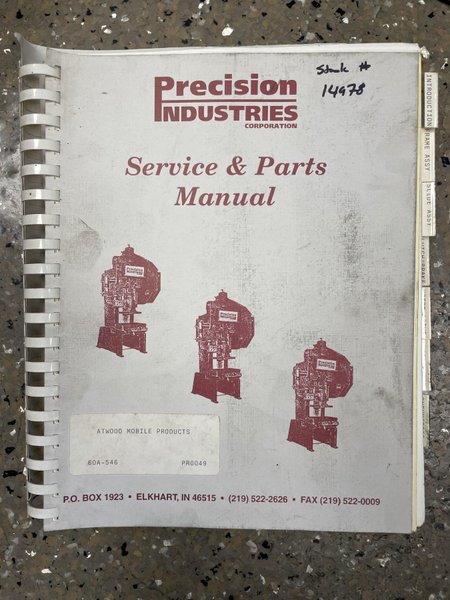 60 TON FEDERAL / PRECISION INDUSTRIES OBI PRESS, 3" STROKE: STOCK #14979