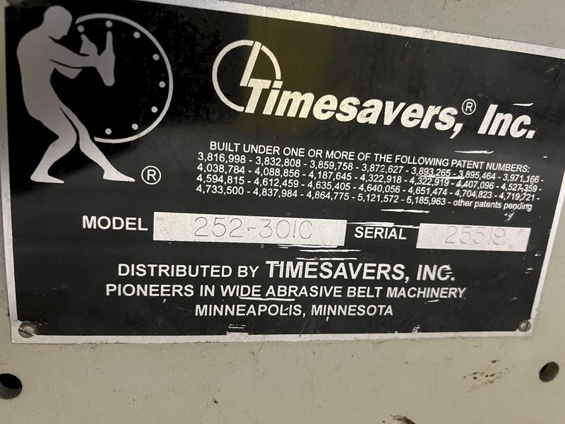 52"  X 40 HP TIMESAVER MODEL #252-301C 3 HEAD BELT GRINDER SANDER, 1997: STOCK #20032