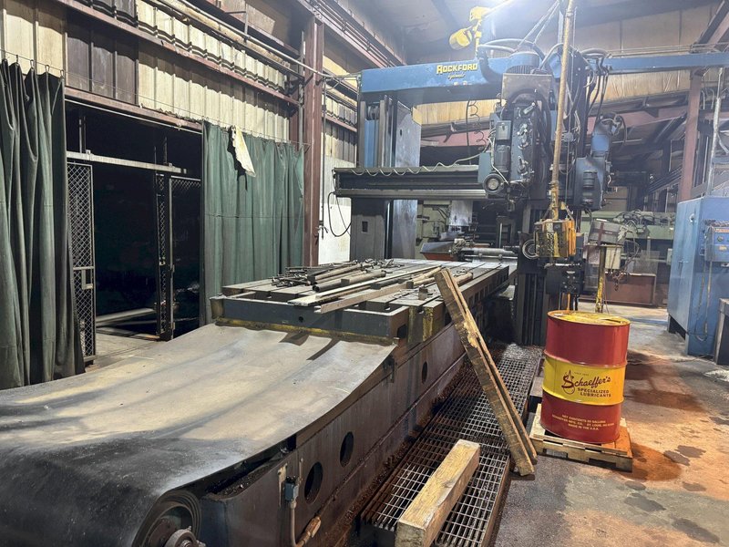 15 HP 68" X 168" ROCKFORD DOUBLE SIDED PLANER MILL. STOCK # 1214225