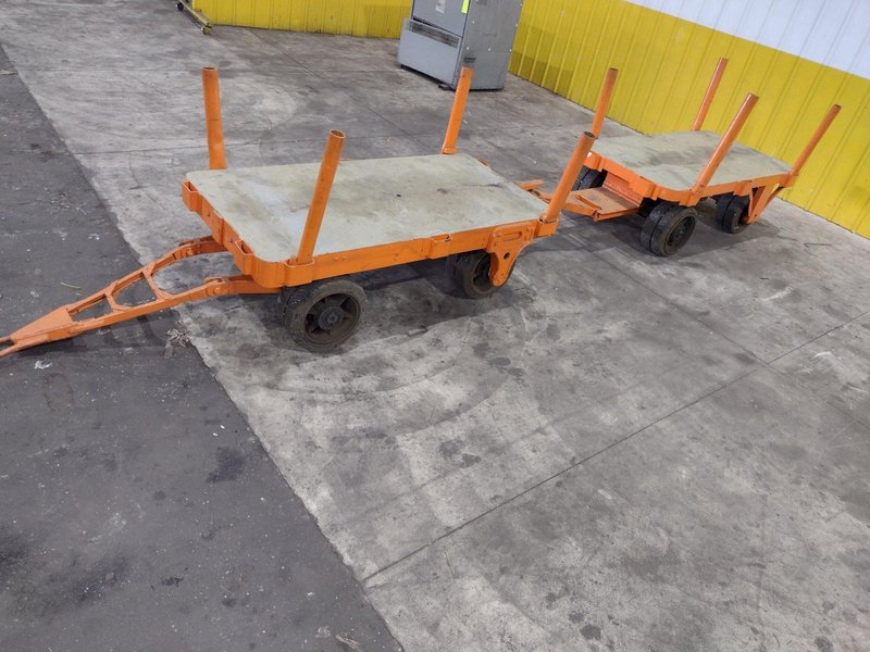 (2) 72" X 36" A STREICH &amp; BROS HEAVY DUTY FLAT BED TOW CARTS: STOCK #23688