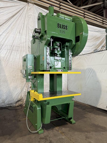 75 TON BLISS C-75 OBI PRESS WITH 8" STROKE. STOCK # 1006225