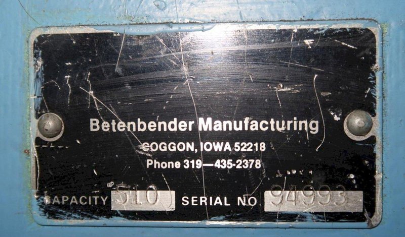 5' X 10 GAUGE BETENBENDER MODEL #510 HYDRAULIC POWER SHEAR: STOCK #20797