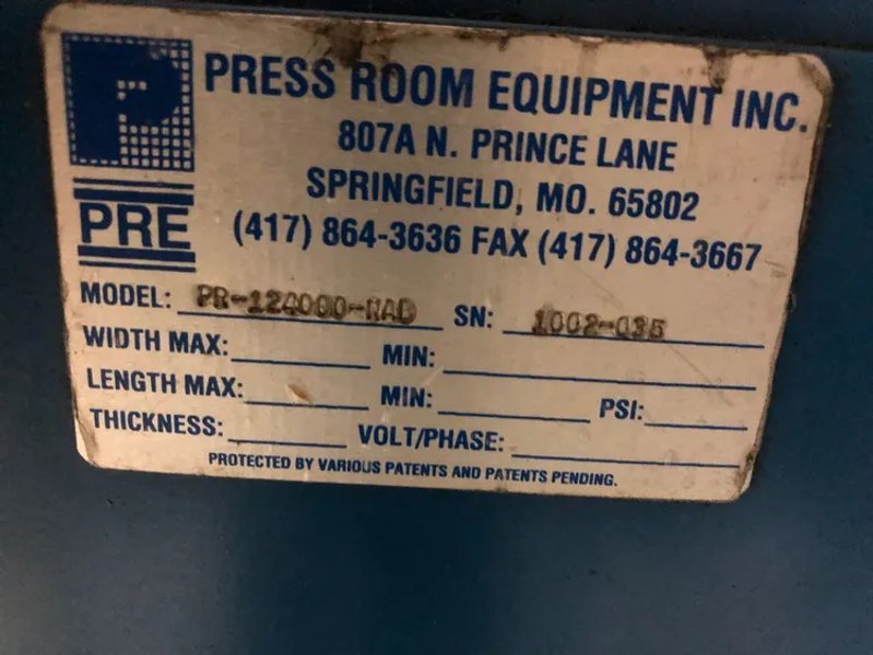 PRE 4,000 LB X 12" X .092"  SERVO FEED LINE, STOCK# 13875J