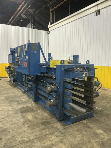 30" X 40" SELCO MODEL HSO-128A AUTO-TIE TOP LOADING HORIZONTAL HYDRAULIC BALER SYSTEM, W/ CONVEYOR &amp; DUMP HOPPER: YOBRO #26210