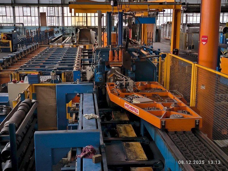 50 TON ASMAG DRAW BENCH w/INLINE SAW CUTTING, NEW 2003