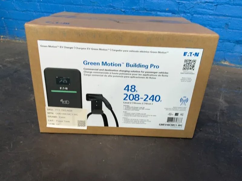 Eaton   48 Amps  Green Motion Building Pro Ev Charger  - Gmev48cmc1-we