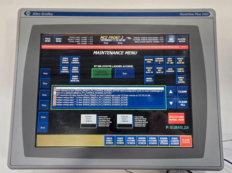 ALLEN BRADLEY 2711P-T15C4D2 SER A PANELVIEW PLUS 1500  USED