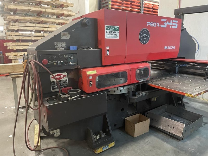 30 Ton Amada Pega 304050Q Turret Punch Press, 1989 – 56 Station, 40″x100″ Sheet, Tooling Included