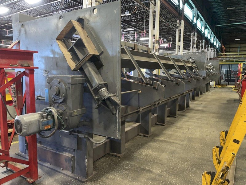 5" AMD MODEL #530-2230 AUTOMATIC HYDRAULIC BAR &amp; BILLIT SHEAR WITH 20' AUTO FEED STOCK #3050