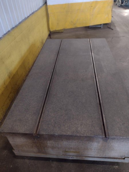 108" X 60" X 18 GREY GRANITE 2 LIP T-SLOTTED SURFACE PLATE: STOCK 17377