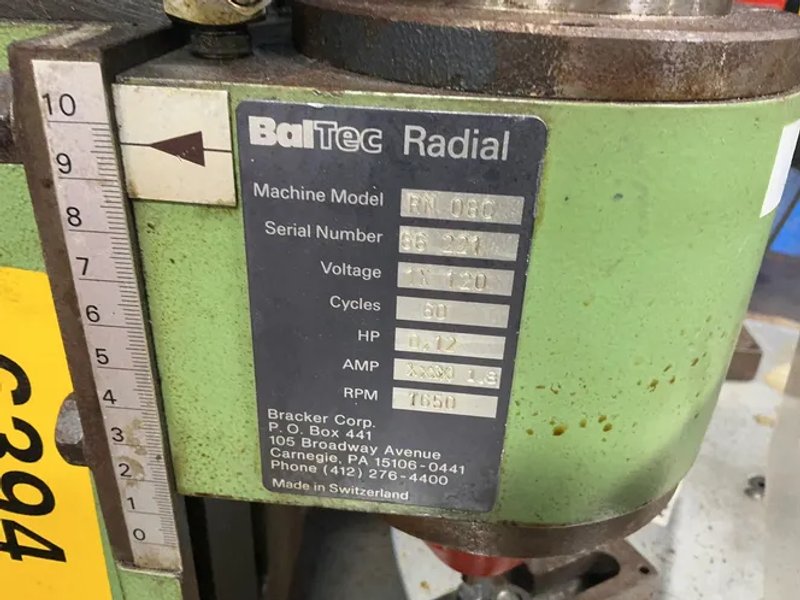 Baltec 0.12 Hp, 15” Diameter Plate Two Spindle Orbital Riveter - Rn 080