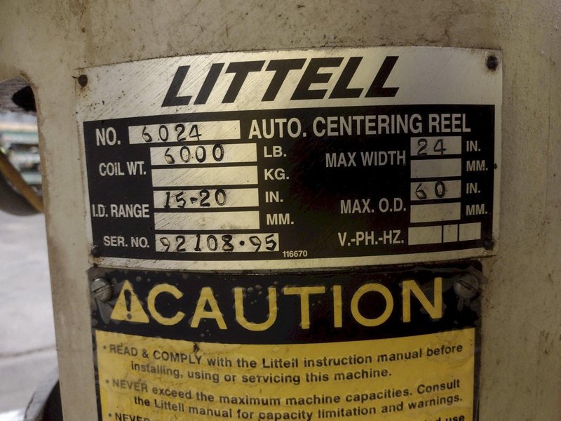 24" WIDE X .093-.250" X 6,000 LB LITTELL SERVO COIL FEED LINE: STOCK #19223