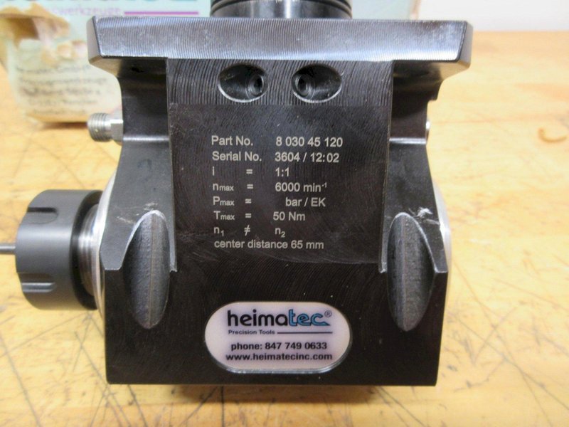 Heimatec (P/N: 8 030 45 120) BMT45 90 Deg Radial Milling and Drilling Head Live Tool Holder, ER25 collet- Auction Item