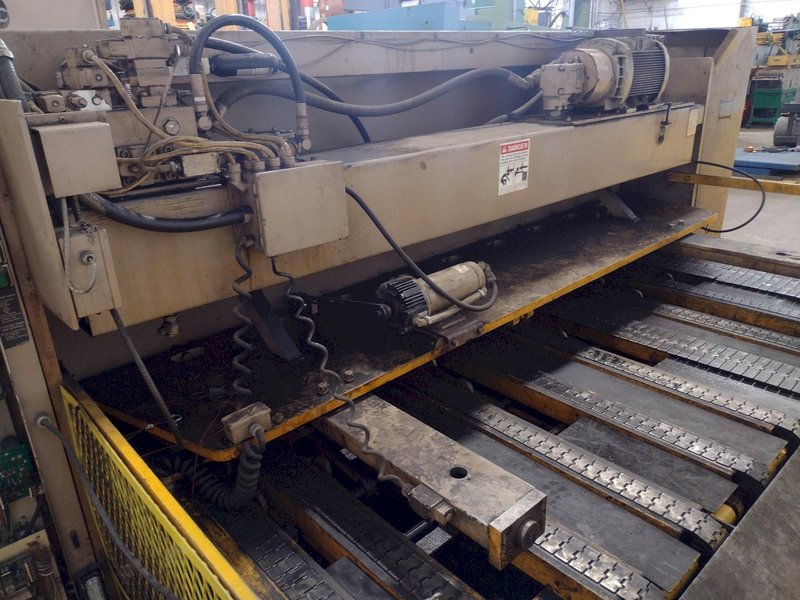 10' x 10 GAUGE CINCINNATI MODEL #1350 CNC HYDRAULIC POWER SQUARING SHEAR: STOCK 17233