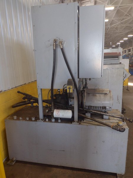 20,000 LB 10 TON X 48" RED BUD (RBI) MOTORIZED COIL REEL / UNCOILER &amp; STRAIGHTENER FEED LINE: STOCK #15277