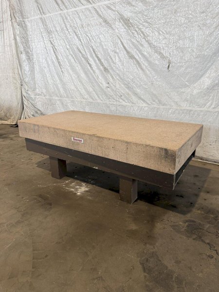 48" X 96" STARRET PINK GRANITE SURFACE PLATE WITH STAND. STOCK # 0115326