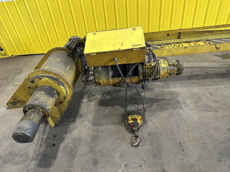 1.7 TON (3200 LBS) X 10' DEMAG WALL MOUNTED POWERED JIB CRANE &amp; CABLE HOIST: STOCK #19119