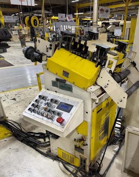 150-ton Minster "Piece-Maker" Back Geared Straight Side Press Model P2-150-60 For Sale, Year 1996 -  Includes Coil Feed Line