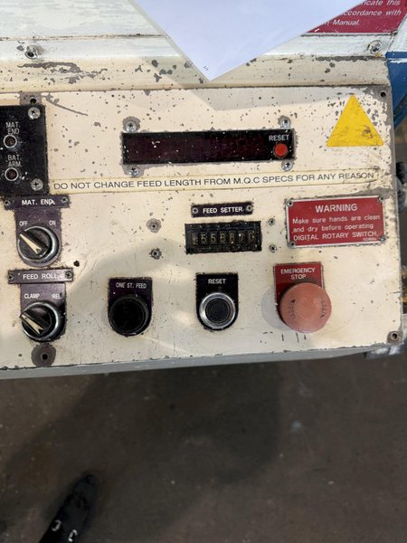 1,100 Lb. x 6" x .05" AIDA SERVO FEEDLINE W/ DUAL UNCOILER. STOCK # 0130225.