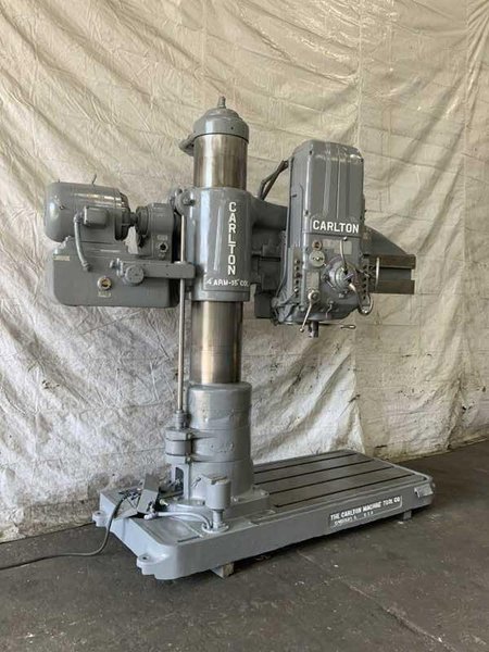 4' X 15" CARLTON RADIAL ARM DRILL. STOCK #0989825