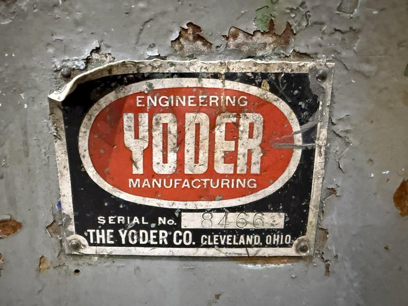 36”  YODER MODEL #M3 POWERED SLITTING HEAD w/ POWERED FEED &amp; HOLD DOWN ROLLS : STOCK #22953