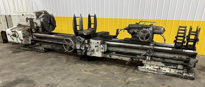 32" X 168" AMERICAN PACEMAKER HEAVY DUTY ENGINE LATHE, 3" HOLE: STOCK #20075