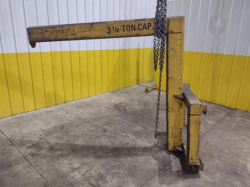 7,000 LBS (3.5 TON) X 70" X 63" MODEL FC JS-70 CALDWELL FORKLIFT CLIP-ON BOOM: STOCK #23563