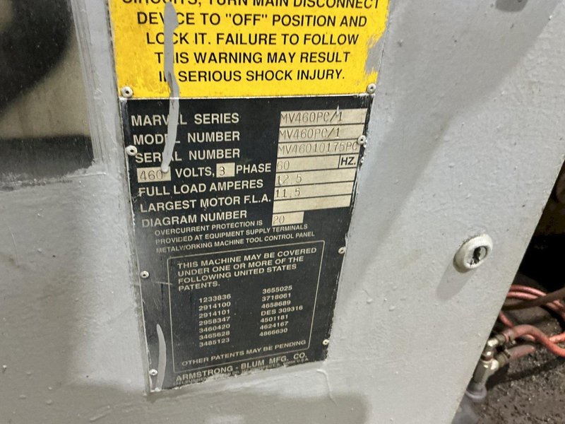 18" x 22" MARVEL MODEL #MV460 PC/1 VERTICAL FULL AUTOMATIC BANDSAW: YOBRO #25868