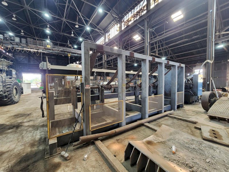 5" AMD MODEL #530-2230 AUTOMATIC HYDRAULIC BAR &amp; BILLET SHEAR WITH 20' AUTO FEED: YOBRO #24104