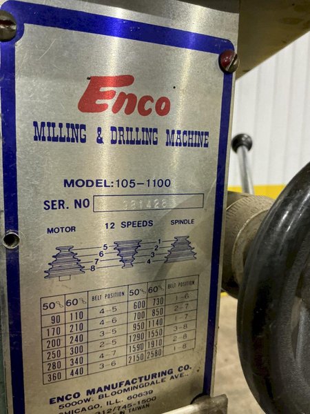 ENCO TABLE TOP SINGLE SPINDLE DRILL WITH TABLE VISE: YOBRO #26219