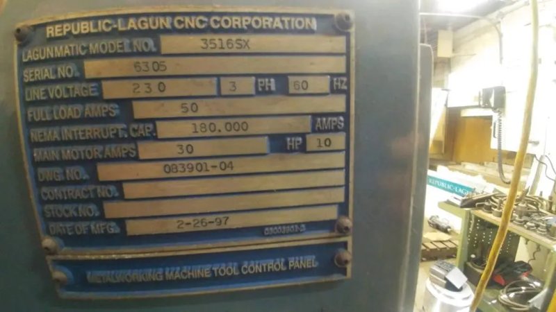 1995 LAGUN LAGUNMATIC VMC-3516 | Machining Centers, Vertical