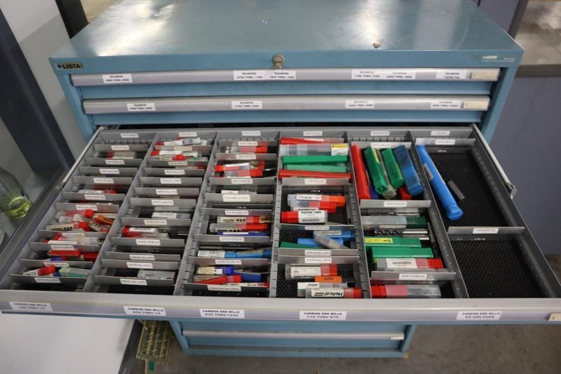 Lista HD Tool Cabinet LOADED with Perishable Cutting Tools, (14) Drawers- Auction Item