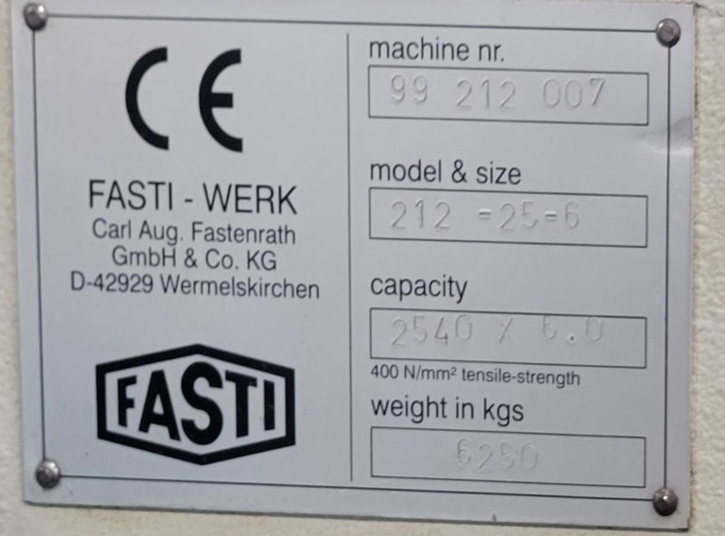8' x 1/4" FASTI UNIVERSAL CNC FOLDING MACHINE MODEL 212-25-6