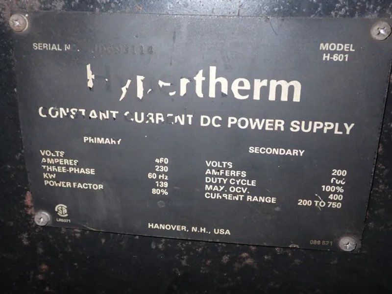 Hypertherm 600 Amp Plasma Cutter - H-601