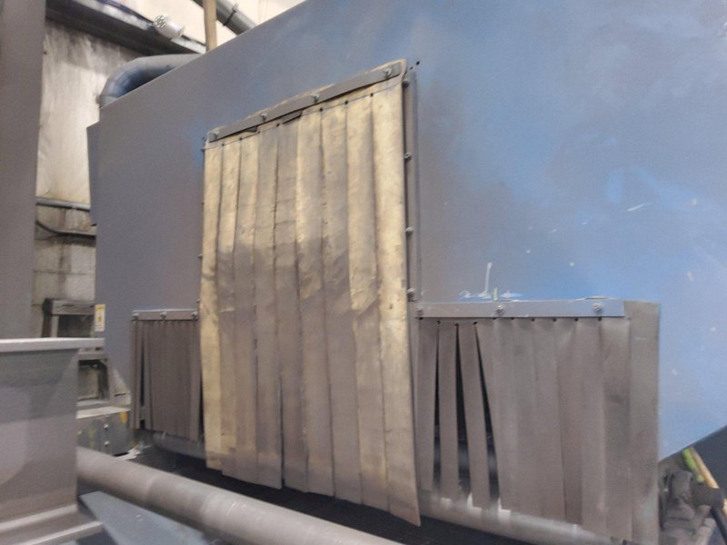 72" /36" WIDE X 16" HIGH PANGBORN MODEL #ES-1821-109 4-WHEEL ROTOBLAST STRUCTURAL STEEL BLAST MACHINE: YOBRO #24788