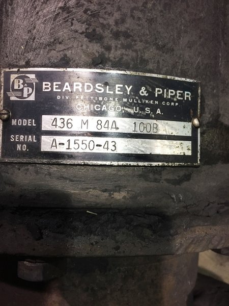 B&amp;P  MODEL 436 M 84A 100b GEAR BOX  S/N A- 1550-43 for 200 hp 100b muller